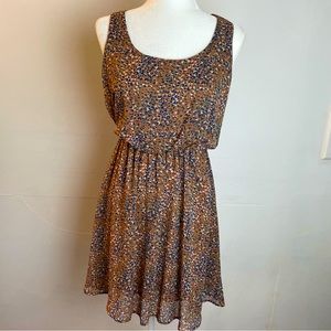Lush Bohemian Animal Print Sleeveless Fit & Flare Dress Women’s size Medium